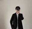 男士小西裝外套韓版潮流帥氣ins學(xué)生炸街休閑西服港風(fēng)痞帥dk制服 黑色 薄款 XL 曬單實(shí)拍圖