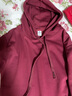 拉夏貝爾連帽運動(dòng)衛衣日系春秋冬季時(shí)尚純色套頭情侶同款長(cháng)袖 酒紅色 M 曬單實(shí)拍圖