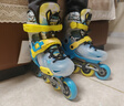 米高溜冰鞋兒童輪滑鞋男女平花鞋旱冰鞋全套裝可調直排輪S7 藍色套裝S 曬單實(shí)拍圖