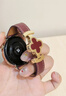 方哲品牌原裝適用華為Watch5手表帶gt5pro四葉草磁吸扣GT6皮質(zhì)watch4Pro新年款高級感真皮女士時(shí)尚腕帶 安可拉紅淺金扣紅花 華為GT6/GT5【41MM表盤(pán)】18mm 曬單實(shí)拍圖