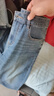 HLA海瀾之家旗下黑鯨寬松窄腳牛仔九分褲男春牛仔褲男褲子男 曬單實(shí)拍圖