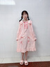 G.duck小黃鴨女童睡衣春秋2026新款兒童睡裙長(cháng)袖洛麗塔女大童睡袍空調服 粉紅色 110 110碼建議100-110cm4-5歲 曬單實(shí)拍圖