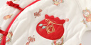 貝瑞加（Babyprints）嬰兒夾棉連體衣男女寶寶秋冬加厚保暖爬服春節拜年衣服新年哈衣52 曬單實(shí)拍圖