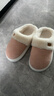 樸西冬季新款簡(jiǎn)約毛呢女士保暖居家棉拖鞋室內靜音 蜜桃粉 40-41 曬單實(shí)拍圖