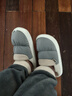 回力棉拖鞋男士防水防滑包跟厚底居家室內毛棉鞋外穿 0468A 灰色42-43 曬單實(shí)拍圖