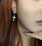 BJYL菱形十字架耳環(huán)男士單只潮流耳釘男生耳墜小眾設計感高級百搭耳飾 單只 曬單實(shí)拍圖