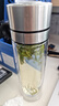 XDO一鍵開(kāi)蓋水杯男士茶杯雙層玻璃泡茶杯子防爆耐高溫全鋼蓋 曬單實(shí)拍圖
