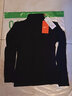 雙星（shuangxing）半高領(lǐng)打底衫女春秋新款內搭外穿長(cháng)袖t恤修身針織上衣 黑色 L 曬單實(shí)拍圖