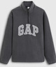 蓋璞（GAP）男女裝秋季logo搖粒絨半拉鏈立領(lǐng)衛衣787416 黑灰色 M (170/92A) 亞洲尺碼 【偏大，建議選小一碼】 曬單實(shí)拍圖