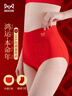 貓人（MiiOW）紅襪子女本命年馬年紅色內褲女純棉女生新娘結婚喜慶三角褲短褲女 曬單實(shí)拍圖