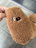 名創(chuàng  )優(yōu)品（MINISO）趣味刺繡小狗居家保暖毛毛棉拖鞋男女冬 米白色 38-39 曬單實(shí)拍圖