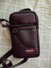 QUEENJOY多功能牛津布手機包男款防水耐磨男穿皮帶腰包6.5-7.2寸斜掛小包 升級款拉鏈三層黑色+背帶 建議18厘米以?xún)仁謾C使用 曬單實(shí)拍圖
