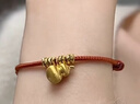 潮宏基 好事發(fā)生黃金手鏈女足金手繩本命年紅繩葫蘆福祿盤(pán)纏金手飾 可調節手繩 曬單實(shí)拍圖