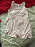 歐迪芬睡衣女士夏季帶胸墊莫代爾假兩件背心短褲圓領(lǐng)可外穿家居服燕麥L 曬單實(shí)拍圖
