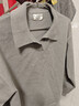 馬登工裝美式休閑海鷗polo領(lǐng)衛衣男老錢(qián)風(fēng)灰色針織男士長(cháng)袖polo衫春季 灰色 L 曬單實(shí)拍圖