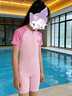 普拉施（PULASSI）pulassi兒童泳衣女泡溫泉防曬中大童競速連體專(zhuān)業(yè)訓練女童游泳衣 桃心粉 130 14碼 (130-140cm)建議46斤-60斤 曬單實(shí)拍圖