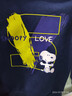 史努比（SNOOPY）童裝兒童套裝男女童衛衣衛褲2件套春裝 藏青字母+灰努比 130 曬單實(shí)拍圖