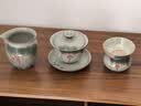 不拙哥窯三才蓋碗茶碗單個(gè)單人茶具帶過(guò)濾組不燙手防燙手繪蓋碗三件套 曬單實(shí)拍圖