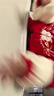 班喜迪嬰兒衣服冬裝嬰幼兒連體衣夾棉國風(fēng)女寶寶百天周歲禮服秋冬外出服 紅色 80cm 曬單實(shí)拍圖