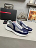 DALTT高端歐美P家板鞋男士2025新款真皮透氣低幫時(shí)尚百搭運動(dòng)休閑鞋潮 深藍色漆灰網(wǎng) 40 曬單實(shí)拍圖