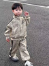 G.duck童裝男童春裝套裝兒童衣服春秋季新款運動(dòng)服兩件套男孩棒球服外套 米色 90 曬單實(shí)拍圖