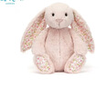 Jellycat害羞乳白色邦尼兔動(dòng)物毛絨玩偶安撫玩偶娃娃送禮生日禮物 花布胭脂粉色邦尼兔（徹蕊） Medium 曬單實(shí)拍圖