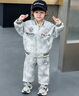 G.duck奧特曼衣服男童套裝春秋季潮流卡通兒童棒球服外套男孩休閑運動(dòng)服 扎染撒銀灰色 130 曬單實(shí)拍圖