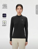 KOLON SPORT/可隆戶(hù)外吸濕速干T恤 女士S-FUNCTIONAL半拉鏈長(cháng)袖上衣 LKZT6SN026-BK 黑色 S 160/84A 曬單實(shí)拍圖