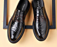 星期六男鞋頭層羊皮男士手抓紋皮鞋子商務(wù)休閑皮鞋男鞋 黑色 39  曬單實(shí)拍圖