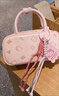 chongsukei小&ck哈嘍kitty貓保齡球波士頓包2025新款超火kt手提斜挎包大容量 粉色 加掛件 曬單實(shí)拍圖