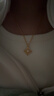 老鋪黃金古法手工足金項鏈 · 十字金剛杵(2號)鉆飾吊墜（金鏈款） 中號肖邦鏈款金重約13.2g 曬單實(shí)拍圖