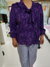 【爆款推薦】2026新款春夏V領(lǐng)冰絲襯衫大碼時(shí)髦長(cháng)袖上衣打底小衫 紫色煙花 （春夏款） 3XL (推薦125-135斤) 曬單實(shí)拍圖