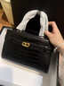 芙拉菲伊手提包包女2026新款春夏女包高級感小眾設計百搭時(shí)尚單肩斜挎包女 鱷魚(yú)紋黑色 曬單實(shí)拍圖