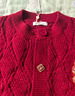 茵曼馬年騏驥紅北極絨開(kāi)衫毛衣女秋時(shí)尚繡花新年針織外套幸運紅XL 曬單實(shí)拍圖