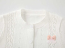 波步（BORBOON B）女童外套春裝2026新款寶寶針織網(wǎng)紗裙擺開(kāi)衫嬰兒春季薄款毛衣兒童 【白色】2291 80 曬單實(shí)拍圖