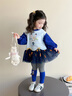 迪士咪魯（DISHIMILU）女童寶寶套裝春裝拼接2026新款春秋1-8歲兒童裝女孩春季小孩衣服 XT529(上衣+打底褲）-藍色 110 碼/身高100-110cm（3-4歲） 曬單實(shí)拍圖