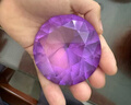 戎夏新款彩虹水晶玩具兒童五彩七彩寶石大鉆石寶箱盒女兒寶藏玻璃鉆石 紫色 40mm水晶鉆石 曬單實(shí)拍圖