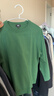優(yōu)衣庫男裝女裝棉混紡圓領(lǐng)針織衫/長(cháng)袖毛衣毛衫484852 54 綠色 S 曬單實(shí)拍圖