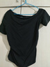 UR秋季新款女裝斜肩領(lǐng)褶皺短款修身短袖T恤UWG450180 黑色 (修身) M 曬單實(shí)拍圖