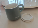 傳旗馬克杯大容量陶瓷杯咖啡杯帶勺帶蓋牛奶杯早餐杯家用喝水杯子綠色 曬單實(shí)拍圖
