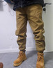 美式高端英倫工裝褲潮牌男束腳春秋季款寬松大碼痞帥復古休閑褲子 駝色+黑色【兩件裝】 常規 3XL 建議160-180斤 曬單實(shí)拍圖