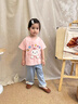 班喜迪女童短袖t恤夏季2026新款公主女寶寶洋氣衣服夏裝兒童上衣打底衫 粉色 100 曬單實(shí)拍圖