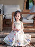 Dudant國際品牌女童連衣裙夏裝2026新款洋氣公主裙背心裙度假掛脖吊帶裙 米杏色 100 cm 曬單實(shí)拍圖