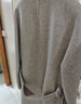 千柏年100%綿羊毛雙面呢大衣女秋冬新款西裝領(lǐng)雙排扣長(cháng)款系腰外套摩卡S 曬單實(shí)拍圖