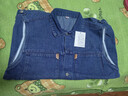口旋春夏美式復古牛仔外套寬松多口袋潮流帥氣背心工裝馬甲坎肩夾克男 藍色 六口袋皮標牛仔馬甲 3XL 曬單實(shí)拍圖