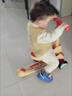 babycare兒童滑板車(chē)2-6歲二合一折疊童車(chē)重力轉向寶寶可坐生日禮物 洛克黃 曬單實(shí)拍圖