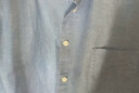 MUJI女式 棉水洗牛津紐扣領(lǐng)長(cháng)袖襯衫  薩克森藍 L 曬單實(shí)拍圖