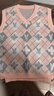2025春秋新款女童針織馬甲 純棉小童v領(lǐng)套頭毛衣提花寶寶毛線(xiàn)背心 粉色-13024提花V領(lǐng)馬甲 140 cm 曬單實(shí)拍圖