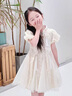 G.duck公主裙女童連衣裙新中式兒童裙子夏裝2026新款女孩旗袍生日禮服 米白色 100 （建議身高90cm 3-4歲）cm 曬單實(shí)拍圖