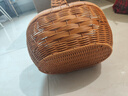 興泰旺新款手工仿藤編織手提菜籃子水果籃購物籃雞蛋收納采摘野餐編織筐 結實(shí)耐用 不發(fā)霉 33*25*18cm G316-002 曬單實(shí)拍圖
